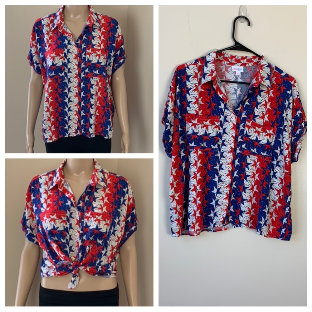 Lularoe Amy Button Up Dolman Top Small